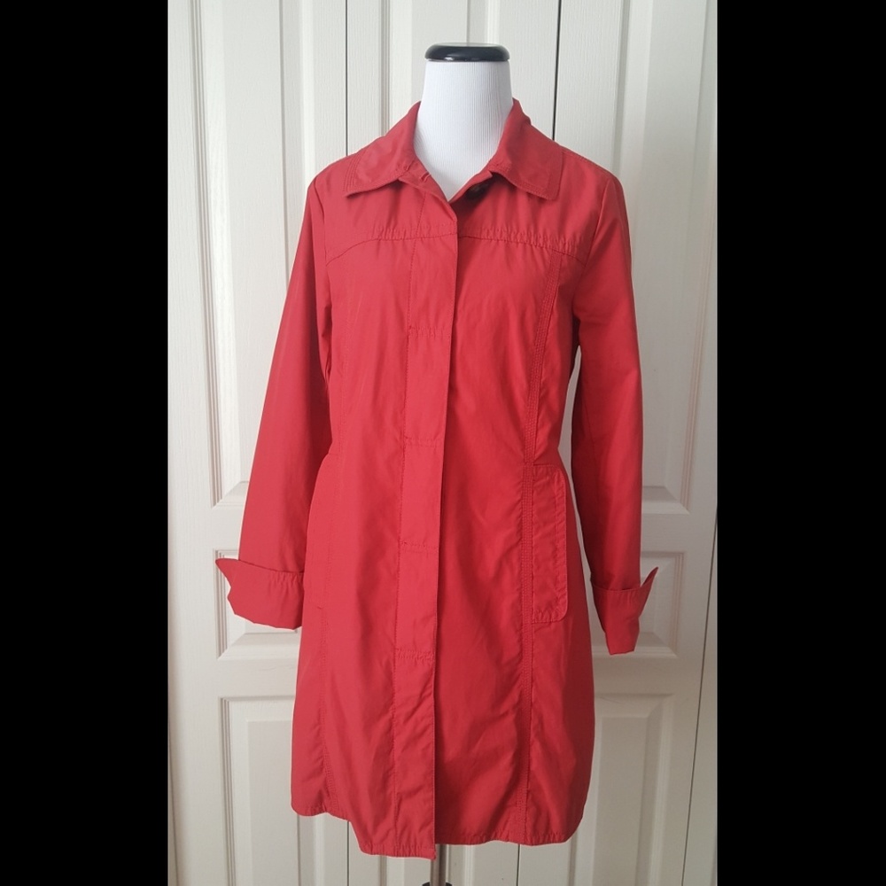 Eddie Bauer Red Trench Coat